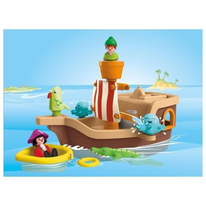 PLAYMOBIL Junior 71769 Peter Pan et bâteau pirate, Disney, 12 pieces, Des 12 mois