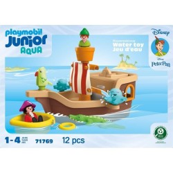 PLAYMOBIL Junior 71769 Peter Pan et bâteau pirate, Disney, 12 pieces,