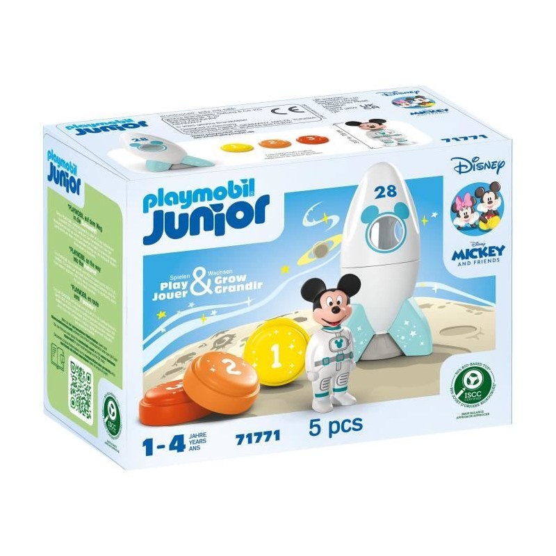 PLAYMOBIL Junior 71771 Mickey astronaute avec sa fusée, Disney, 5 pie PLAYMOBIL Junior 71771 Mickey astronaute avec sa fusée, Disney, 5 pie