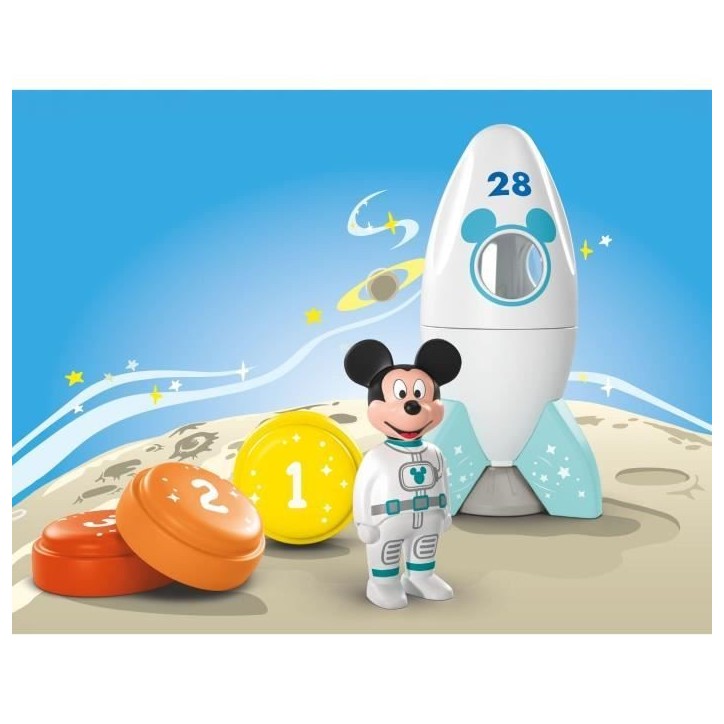 PLAYMOBIL Junior 71771 Mickey astronaute avec sa fusée, Disney, 5 pieces, Des 12 mois