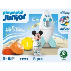 PLAYMOBIL Junior 71771 Mickey astronaute avec sa fusée, Disney, 5 pie