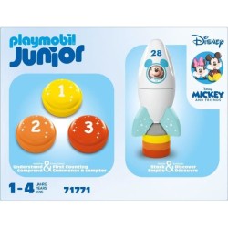 PLAYMOBIL Junior 71771 Mickey astronaute avec sa fusée, Disney, 5 pie