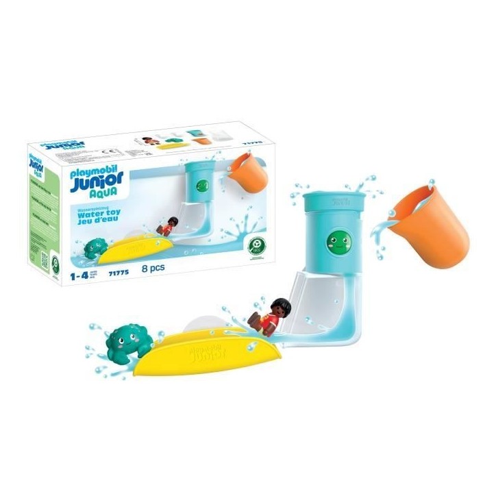 Playmobil 71775 Toboggan avec réservoir d'eau , Playmobil junior aqua & tinti, 8 pieces, Des 12 mois