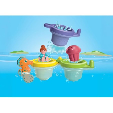 Playmobil 71776 Trio tasses flottantes & animaux, Playmobil junior aqua & tinti, 6 pieces, Des 12 mois