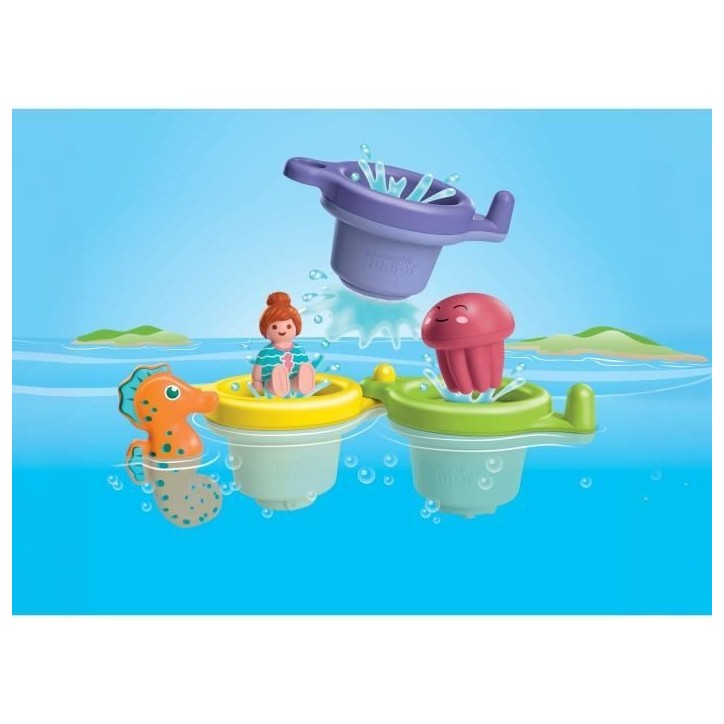 Playmobil 71776 Trio tasses flottantes & animaux, Playmobil junior aqua & tinti, 6 pieces, Des 12 mois
