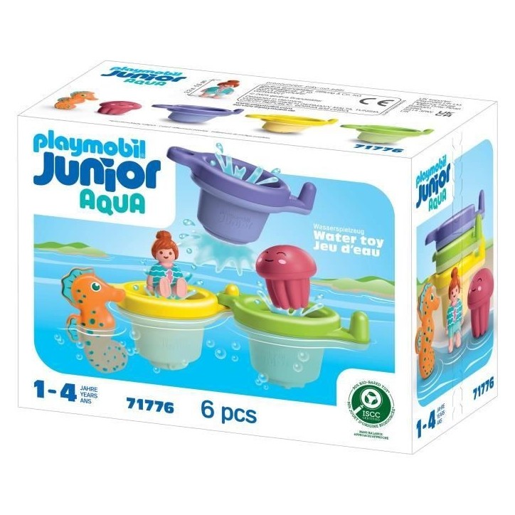 Playmobil 71776 Trio tasses flottantes & animaux, Playmobil junior aqua & tinti, 6 pieces, Des 12 mois