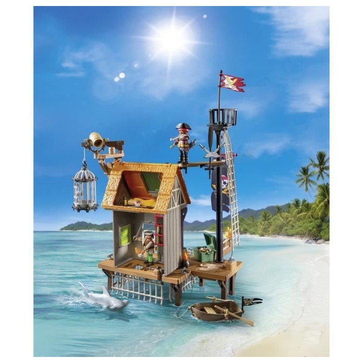 PLAYMOBIL 71792 Port de pirates avec repaire, prisons et canon, 165 pieces, Les Pirates, des 4 ans