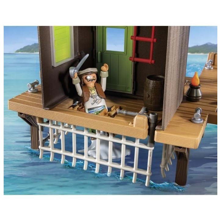 PLAYMOBIL 71792 Port de pirates avec repaire, prisons et canon, 165 pieces, Les Pirates, des 4 ans