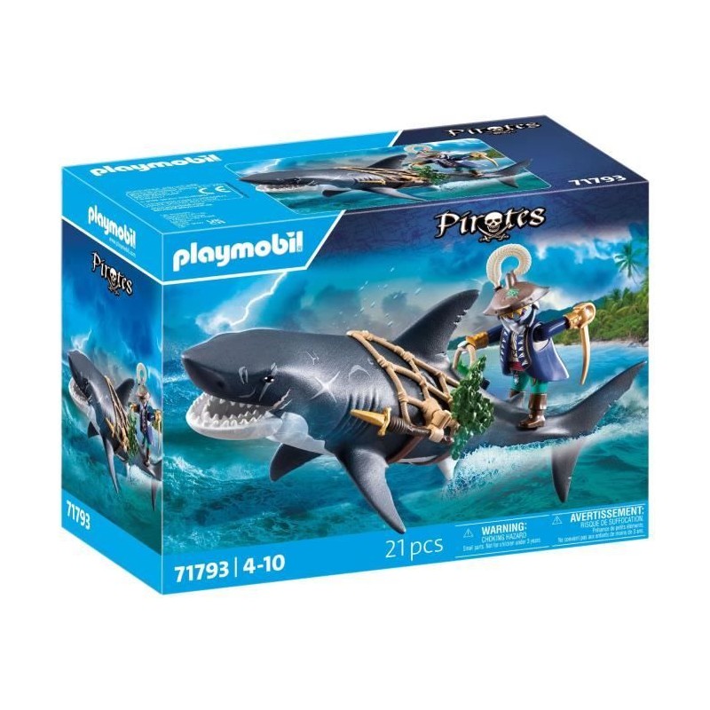PLAYMOBIL 71793 Pirate et requin avec mâchoire articulée, Les pirate PLAYMOBIL 71793 Pirate et requin avec mâchoire articulée, Les pirate