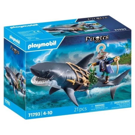 PLAYMOBIL 71793 Pirate et requin avec mâchoire articulée, Les pirate