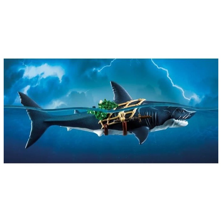 PLAYMOBIL 71793 Pirate et requin avec mâchoire articulée, Les pirates, 21 pieces, Des 4 ans