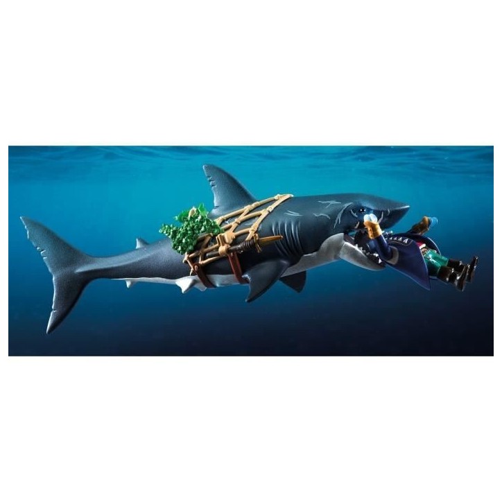PLAYMOBIL 71793 Pirate et requin avec mâchoire articulée, Les pirates, 21 pieces, Des 4 ans