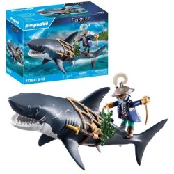 PLAYMOBIL 71793 Pirate et requin avec mâchoire articulée, Les pirate