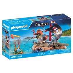 PLAYMOBIL 71794 Pirate avec radeau flottant, canons et trésor, Les pi