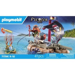 PLAYMOBIL 71794 Pirate avec radeau flottant, canons et trésor, Les pi