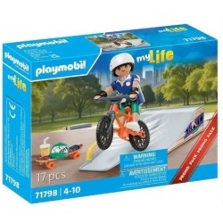 PLAYMOBIL 71798 Rider avec rampe, skate et BMX, My Life, Promo pack, 1