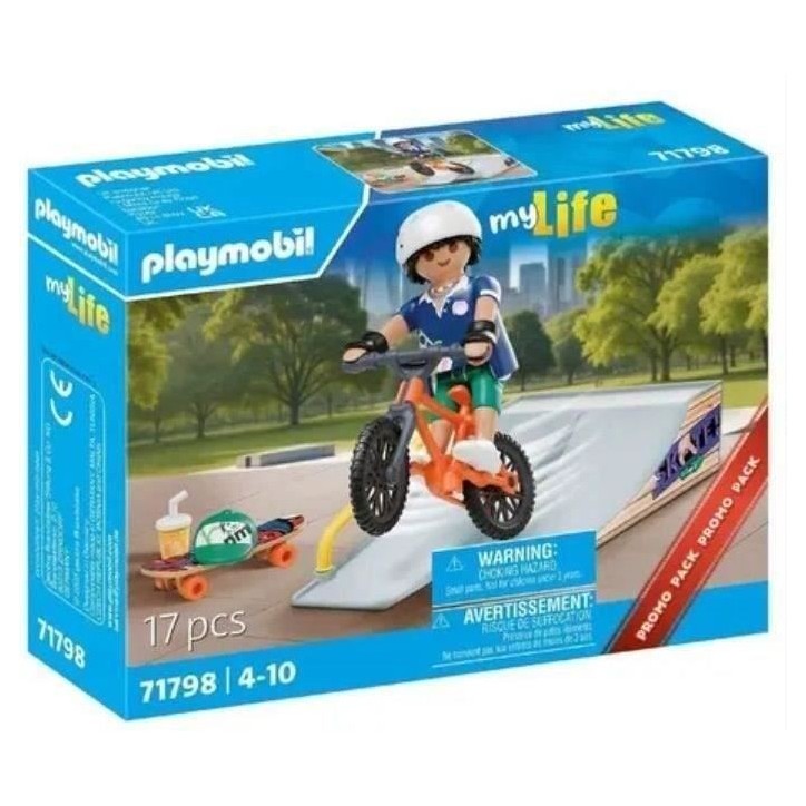 PLAYMOBIL 71798 Rider avec rampe, skate et BMX, My Life, Promo pack, 17 pieces, des 4ans