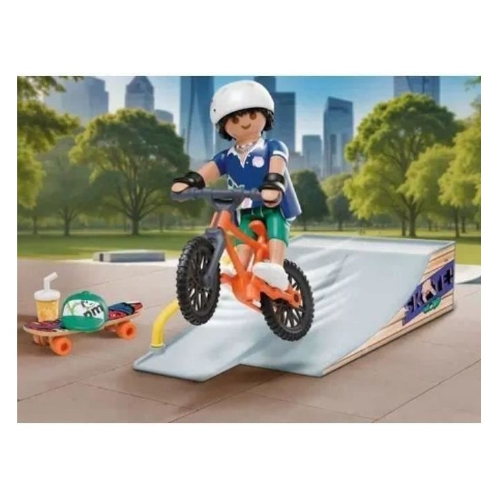 PLAYMOBIL 71798 Rider avec rampe, skate et BMX, My Life, Promo pack, 17 pieces, des 4ans