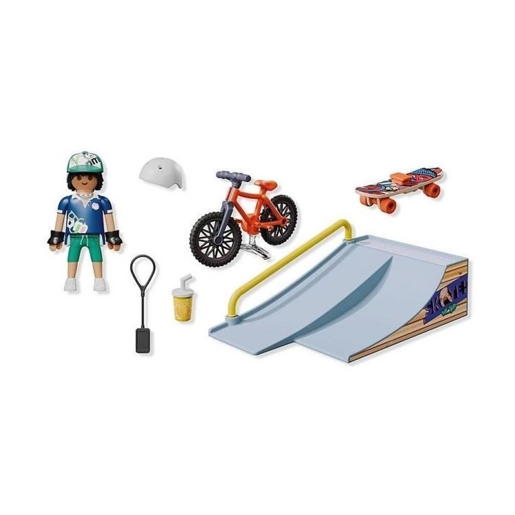 PLAYMOBIL 71798 Rider avec rampe, skate et BMX, My Life, Promo pack, 17 pieces, des 4ans