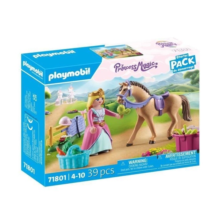 PLAYMOBIL 71801 Princesse cavaliere, cheval et matériel équestre, Princess Magic, 39 pieces, Des 4 ans