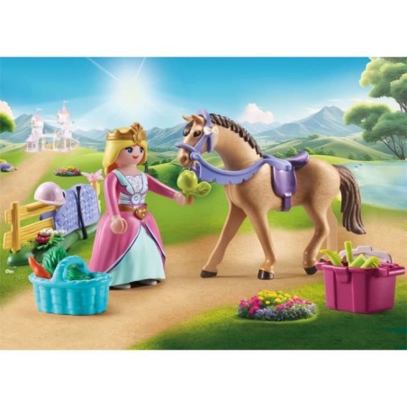 PLAYMOBIL 71801 Princesse cavaliere, cheval et matériel équestre, Princess Magic, 39 pieces, Des 4 ans