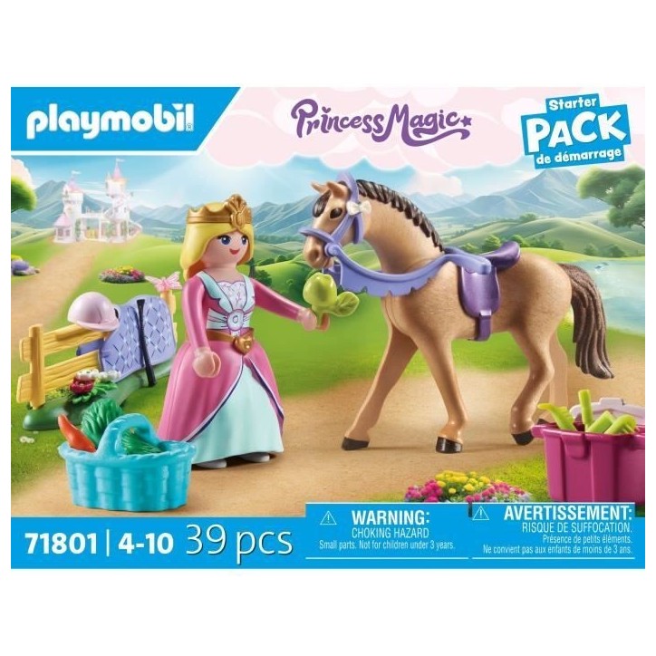 PLAYMOBIL 71801 Princesse cavaliere, cheval et matériel équestre, Princess Magic, 39 pieces, Des 4 ans