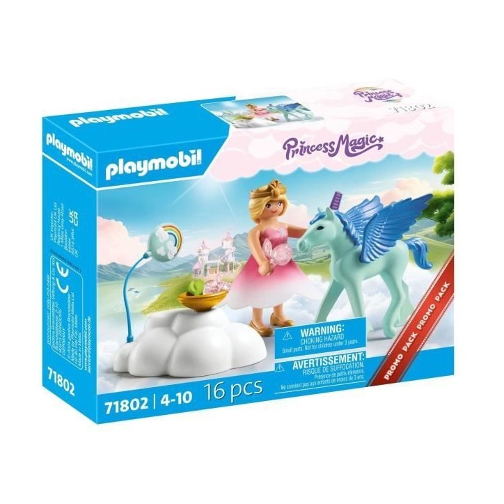 PLAYMOBIL 71802 Princesse et poulain ailé avec nuage, Princess Magic, 16 pieces, Des 4 ans PLAYMOBIL 71802 Princesse et poulain ailé avec nuage, Princess Magic, 16 pieces, Des 4 ans