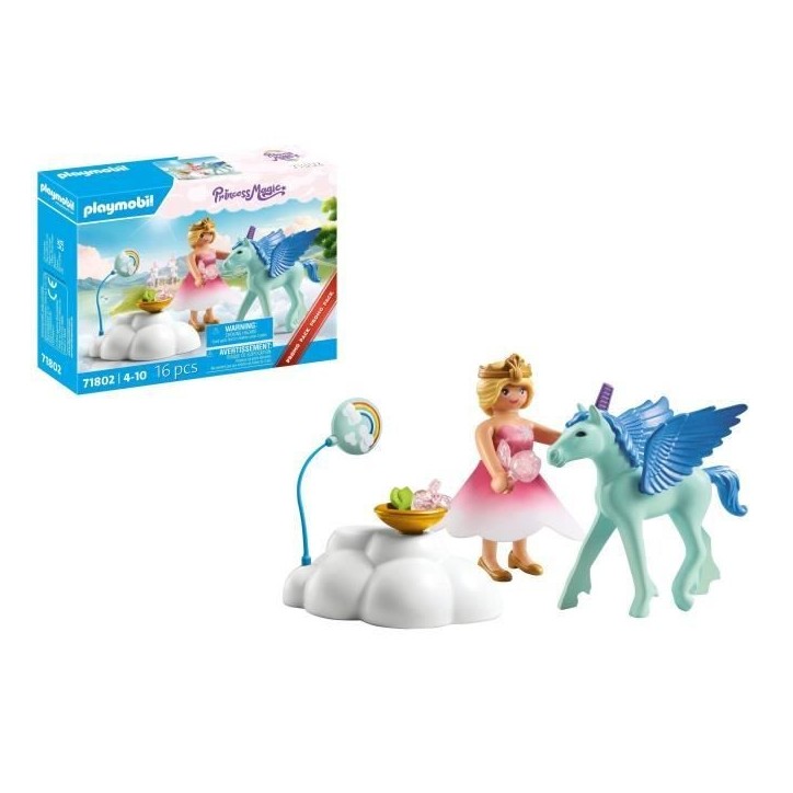 PLAYMOBIL 71802 Princesse et poulain ailé avec nuage, Princess Magic, 16 pieces, Des 4 ans PLAYMOBIL 71802 Princesse et poulain ailé avec nuage, Princess Magic, 16 pieces, Des 4 ans
