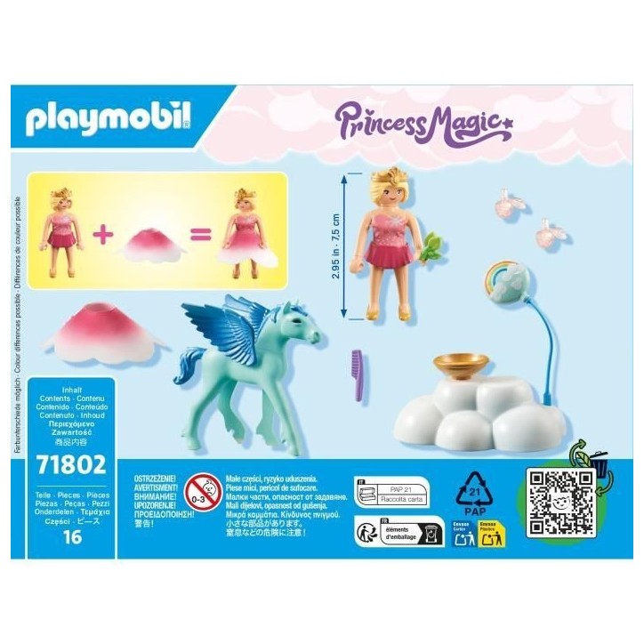 PLAYMOBIL 71802 Princesse et poulain ailé avec nuage, Princess Magic, 16 pieces, Des 4 ans PLAYMOBIL 71802 Princesse et poulain ailé avec nuage, Princess Magic, 16 pieces, Des 4 ans