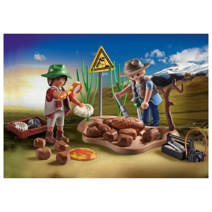 PLAYMOBIL 71805 Chercheurs et site paléontologique avec fossiles, My Life, Dinos, 41 pieces, Des 4 ans