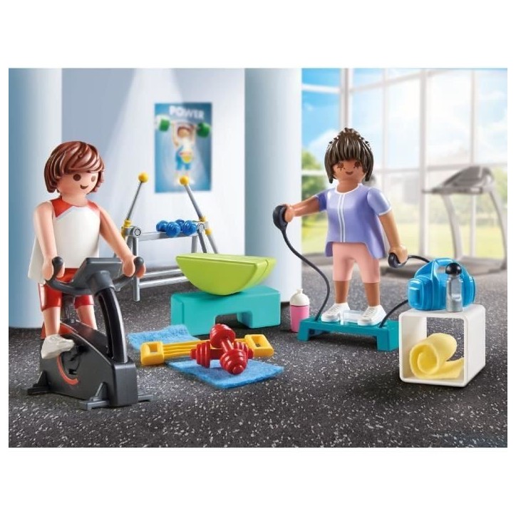 PLAYMOBIL 71806 Sportifs et matériel de fitness, vélo et halteres, My Life, 32 pieces, Des 4 ans