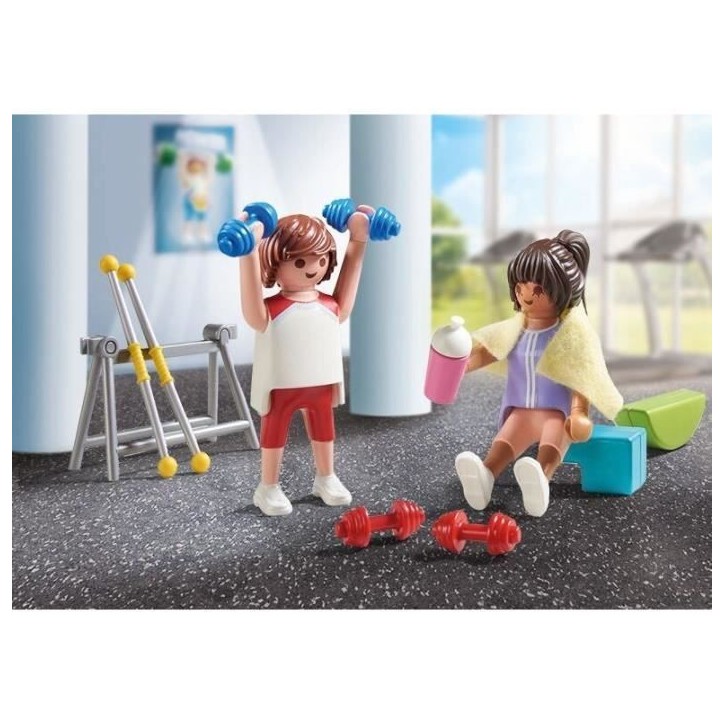 PLAYMOBIL 71806 Sportifs et matériel de fitness, vélo et halteres, My Life, 32 pieces, Des 4 ans