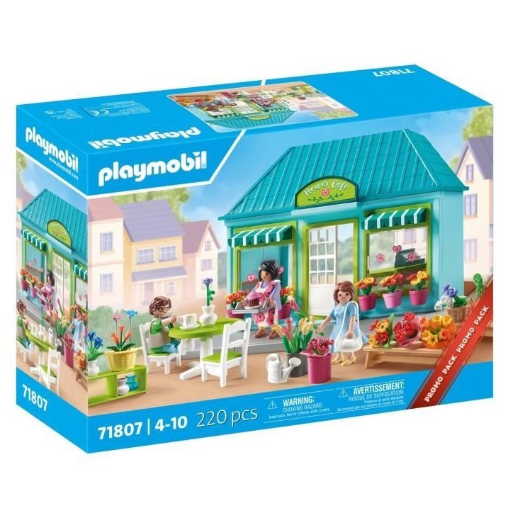 PLAYMOBIL 71807 Boutique de fleuriste et salon de thé, My Life la ville, Promo Pack, 220 pieces, Des 4 ans