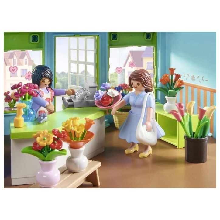 PLAYMOBIL 71807 Boutique de fleuriste et salon de thé, My Life la ville, Promo Pack, 220 pieces, Des 4 ans