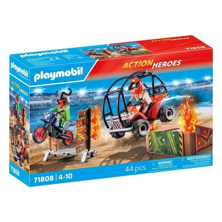 PLAYMOBIL 71808 Duo de cascadeurs avec quad et moto