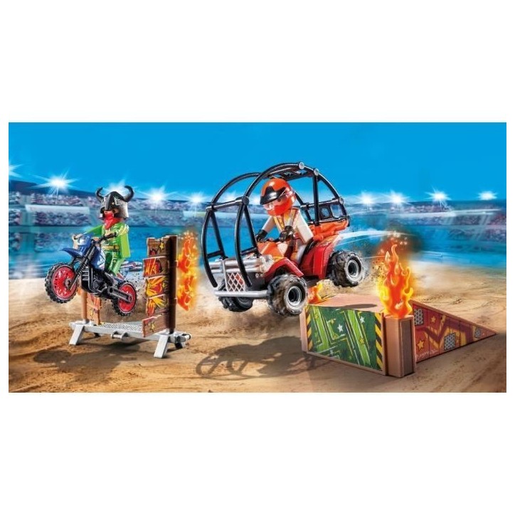 PLAYMOBIL 71808 Duo de cascadeurs avec quad et moto