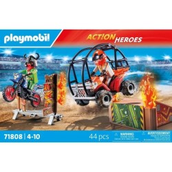 PLAYMOBIL 71808 Duo de cascadeurs avec quad et moto