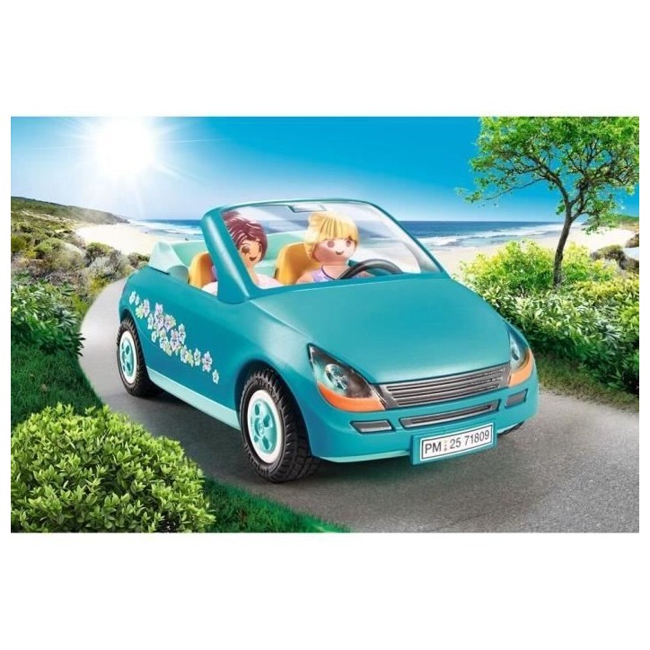 PLAYMOBIL 71809 Cabriolet et jeunes filles avec perche a selfie, My Life, 30 pieces, Des 4 ans