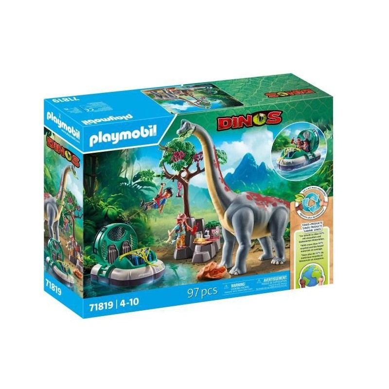 PLAYMOBIL 71819 Brachiosaure, explorateurs, aéroglisseur PLAYMOBIL 71819 Brachiosaure, explorateurs, aéroglisseur