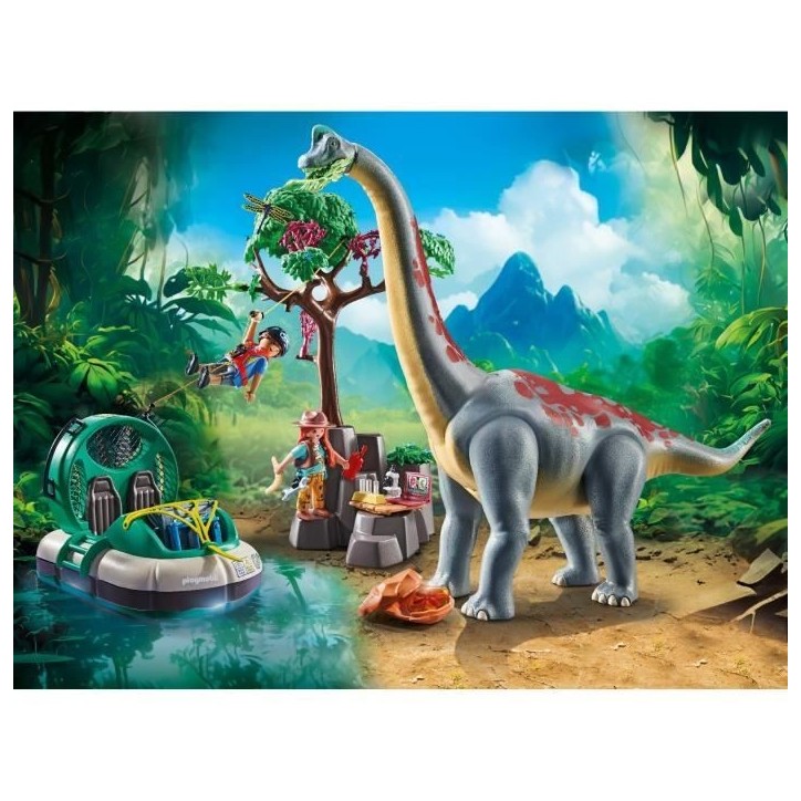 PLAYMOBIL 71819 Brachiosaure, explorateurs, aéroglisseur