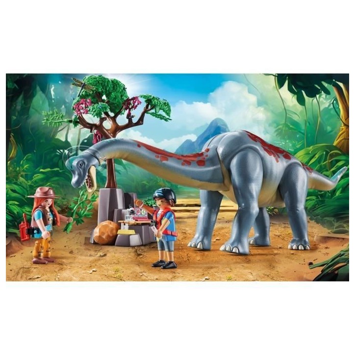 PLAYMOBIL 71819 Brachiosaure, explorateurs, aéroglisseur