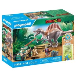 PLAYMOBIL 71820 Spinosaure, chercheur et véhicule a grue pivotante, D