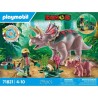 PLAYMOBIL 71821 Tricératops avec bébé et explorateur, Dinos, 29 pie