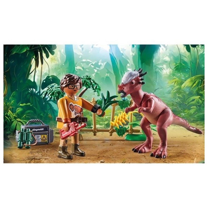PLAYMOBIL 71822 Stygimoloch, chercheur et accessoires, Dinos, 37 pieces, Des 4 ans
