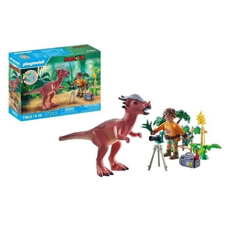 PLAYMOBIL 71822 Stygimoloch, chercheur et accessoires, Dinos, 37 pieces, Des 4 ans