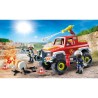PLAYMOBIL 71824 Véhicule de pompiers avec bidon d'essence enflammé,