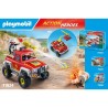 PLAYMOBIL 71824 Véhicule de pompiers avec bidon d'essence enflammé,
