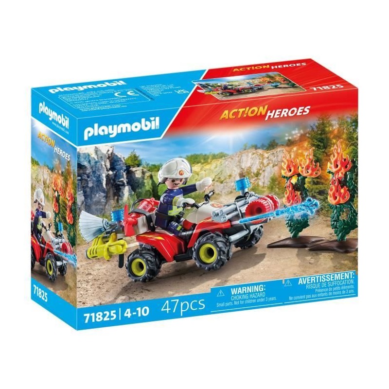 PLAYMOBIL 71825 Pompier avec quad et arbustes enflammés PLAYMOBIL 71825 Pompier avec quad et arbustes enflammés