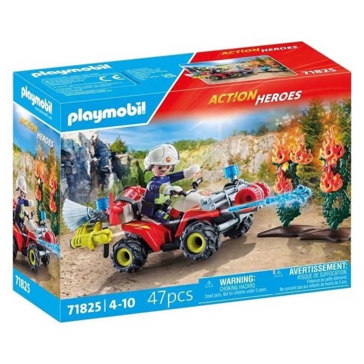 PLAYMOBIL 71825 Pompier avec quad et arbustes enflammés PLAYMOBIL 71825 Pompier avec quad et arbustes enflammés