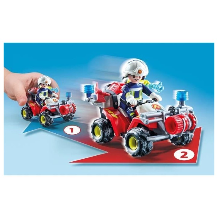 PLAYMOBIL 71825 Pompier avec quad et arbustes enflammés PLAYMOBIL 71825 Pompier avec quad et arbustes enflammés